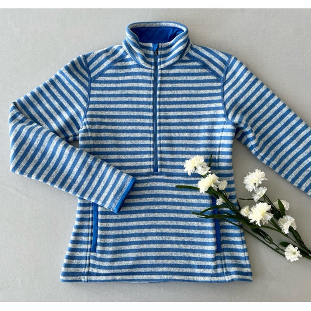 SOLD Vintage Patagonia Blue and White Striped Fleece Jacket